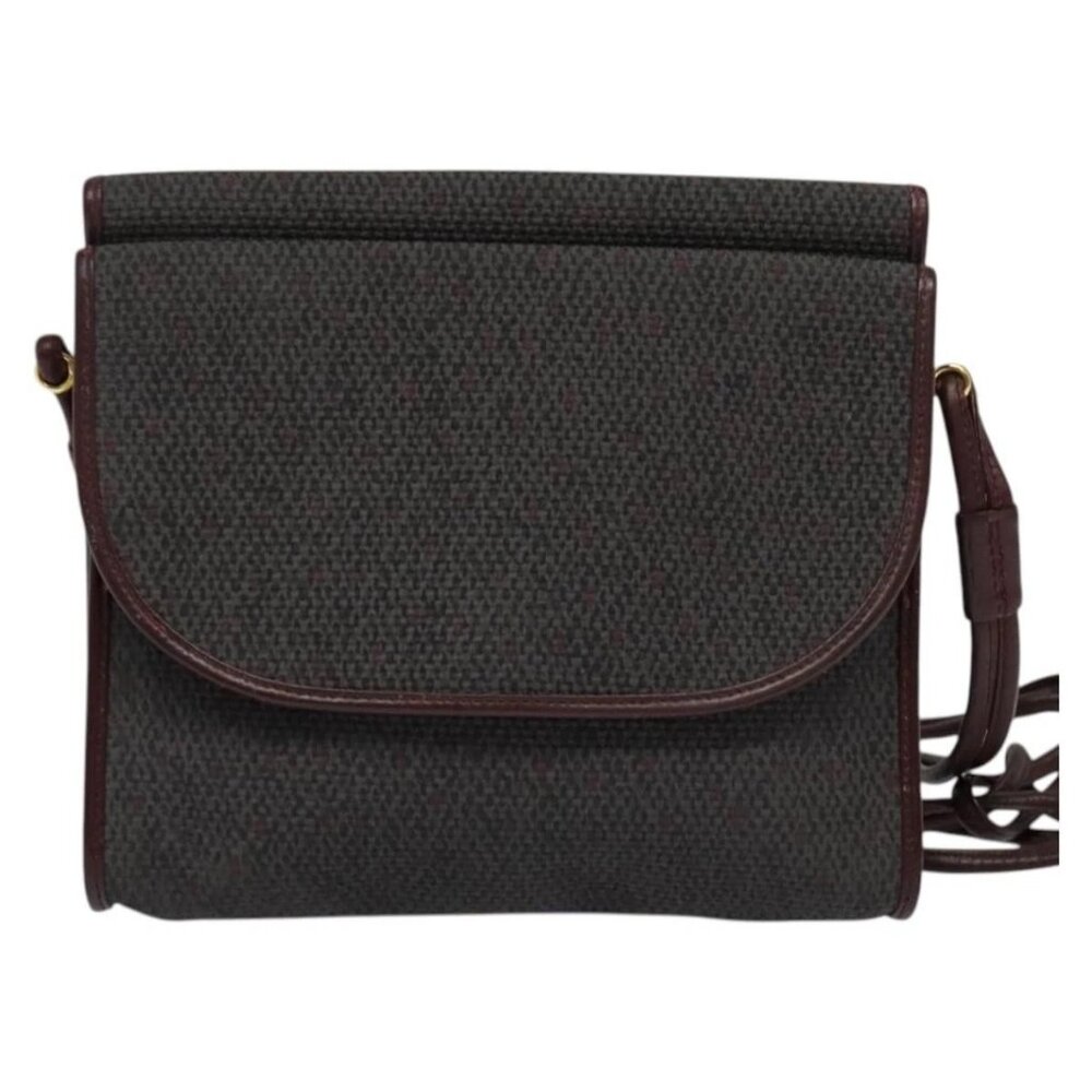 SAINT LAURENT Shoulder Bag Coated Canvas Bordeaux Gold Auth BA4193 - Picture 2 of 16